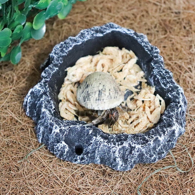 Neeenn 3 Pack Reptile Food Dish, Resin Hermit Crab Food & Water Bowl, Reptile Feeding Food Dish Kit, Tank or Aquarium Accessory, Suitable for Turtle Lizard Hermit Crab Snail Bearded Dragon Leopard Gecko - Image 3